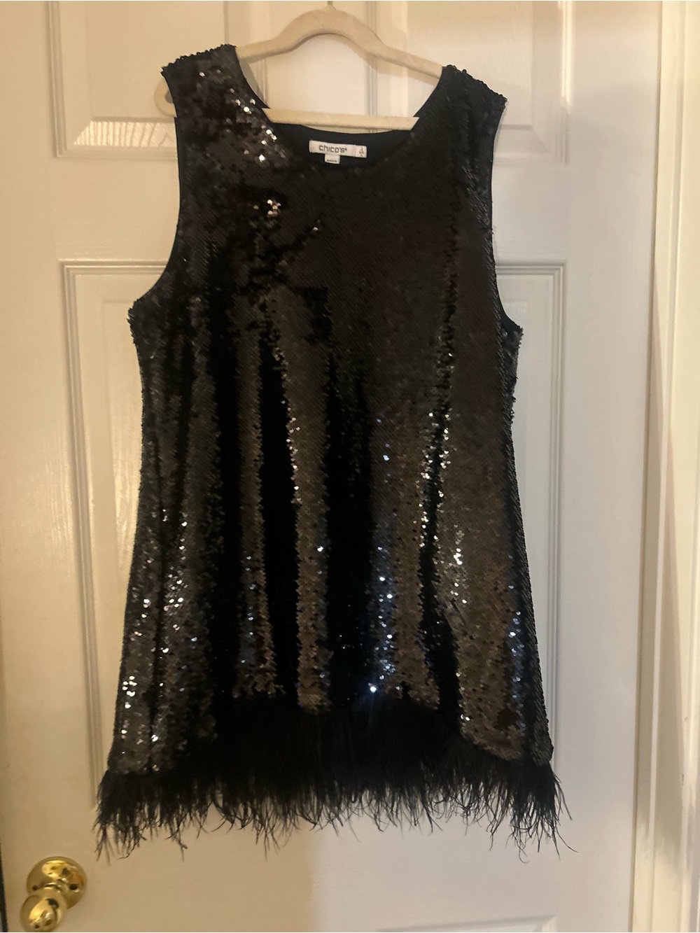Chico's Black Sequin Top